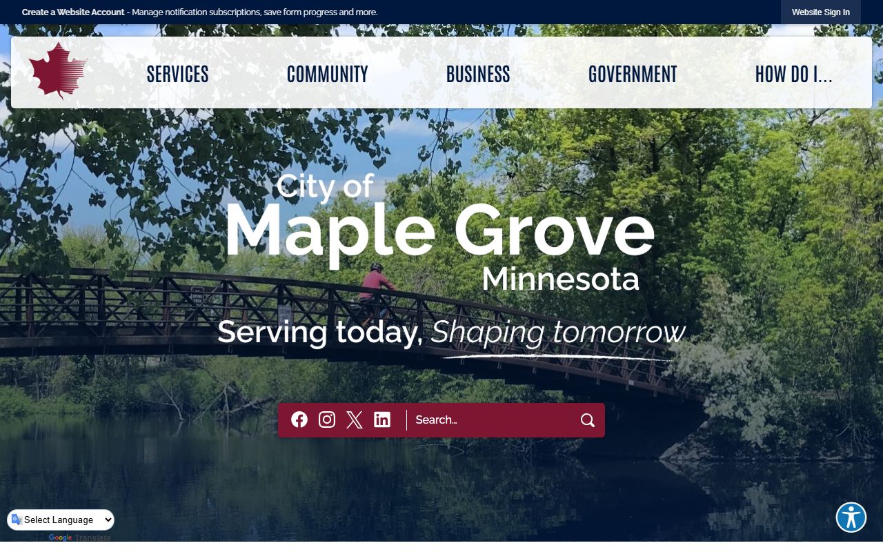 Maple Grove city website resource page for police department and recent booking records