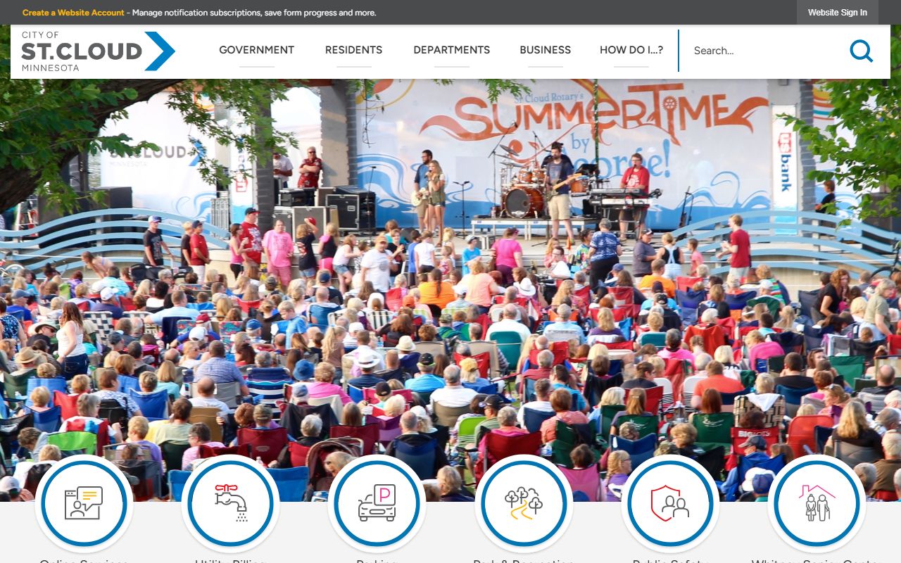 St. Cloud city website resource page for police department and recent booking records