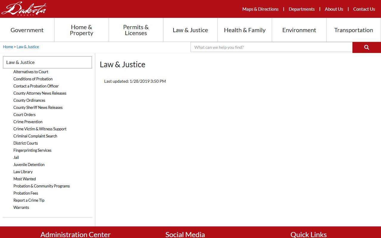 Dakota County jail page showing recent bookings and inmate search resources